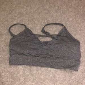 gray sports bra